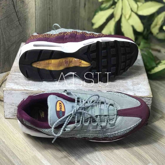 NWT Nike Air Max 95 Prm Bordeaux Grey W AUTHENTIC - Picture 7 of 8